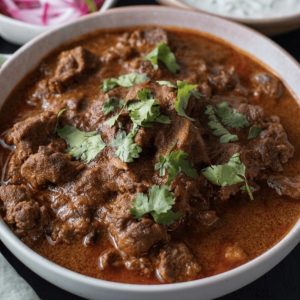 Goat Curry Served with Long Grain Basmati Rice Separately